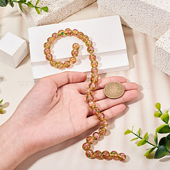 1 Strand Handmade Glod Sand Lampwork Beads Strands&nbsp;LAMP-TA0002-09D