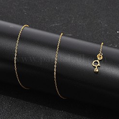 925 Sterling Silver Cable Chain Adjustable Slider Necklaces for Women&nbsp;NJEW-U030-01G-01