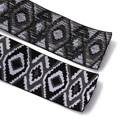 Ethnic Style Embroidery Flat Polyester Elastic Cord/Band&nbsp;OCOR-WH0066-50B