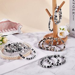 Handmade Polymer Clay Heishi Surfer Stretch Bracelets Set&nbsp;BJEW-SW00099-07
