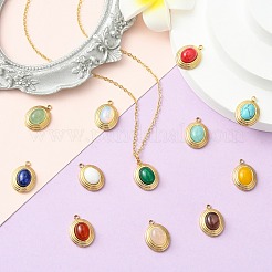 12Pcs 12 Styles Natural Gemstone Pendants&nbsp;STAS-CJ0002-60
