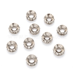 Brass Rhinestone Spacer Beads&nbsp;X-RB-A020-9mm-01P