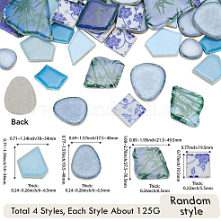 500G 4 Styles Mosaic Tiles Porcelain Cabochons&nbsp;DIY-SP0007-73