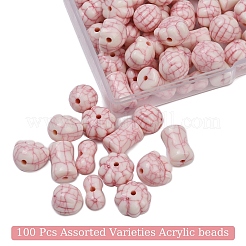 100Pcs 5 Styles Acylic Imitation Turquoise Beads&nbsp;OACR-YW0002-54