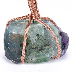 Natural African Turquoise(Jasper) Chips and Fluorite Pedestal Display Decorations&nbsp;G-S282-06