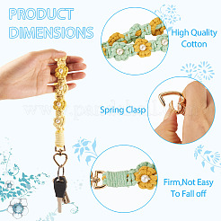 3Pcs Cotton Braided Flower Pendant Decorations&nbsp;AJEW-TA0002-72B