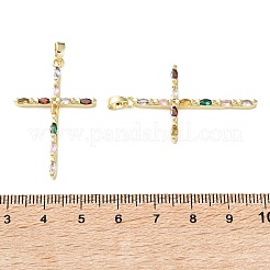 Brass Micro Pave Colorful Cubic Zirconia Pendants&nbsp;KK-H279-08G
