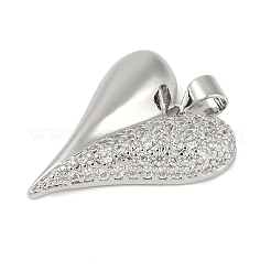 Brass Micro Pave Clear Cubic Zirconia Pendants&nbsp;KK-S392-02P
