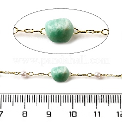 Handmade Natural Amazonite Nuggets Beaded Chains&nbsp;CHC-F020-04G-06