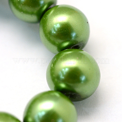 Baking Paint Pearlized Glass Pearl Round Bead Strands&nbsp;HY-Q003-6mm-13
