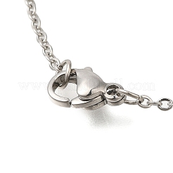 201 Stainless Steel Crystal Rhinestone Evil Eye Pendant Cable Chain Necklaces&nbsp;NJEW-Q002-03P