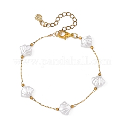 Shell Shape ABS Imitation Pearl Beads Link Bracelets&nbsp;BJEW-JB13907
