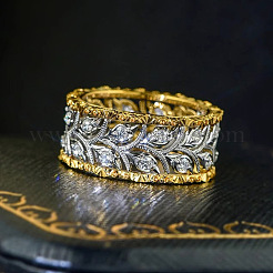 Brass Micro Pave Clear Cubic Zirconia Finger Rings&nbsp;FS-WG88BF1-04