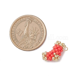 Christmas Handmade Glass Seed Beaded Christmas Stocking Charms&nbsp;PALLOY-MZ01069-02
