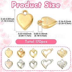 170Pcs 10 Styles CCB Plastic Pendants&nbsp;CCB-YW0001-82