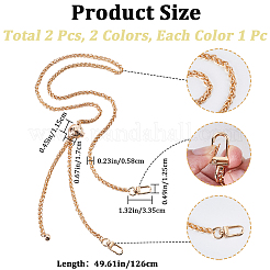 2Pcs 2 Colors Adjustable Alloy Wheat Chain Bag Handles&nbsp;FIND-CN0001-66