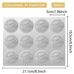 34 Sheets Silver Foil Embossed PET Picture Sticker&nbsp;DIY-WH0528-018