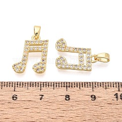Brass Micro Pave Clear Cubic Zirconia Pendants&nbsp;KK-T075-84G