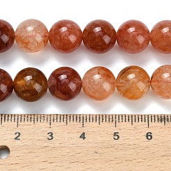 Grade A Natural Red Hematoid Quartz/Ferruginous Quartz Beads Strands&nbsp;G-L642-B10-10mm