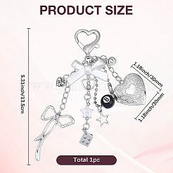 1Pc Heart with Bowknot Alloy Pendant Decorations&nbsp;KEYC-BM0001-22