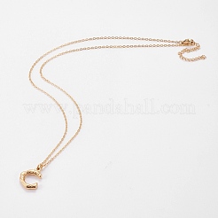304 Stainless Steel Initial Pendant Necklaces&nbsp;NJEW-L155-14