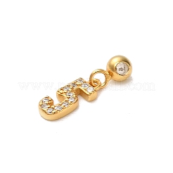 925 Sterling Silver Micro Pave Clear Cubic Zirconia European Dangle Charms&nbsp;STER-A045-01G-5