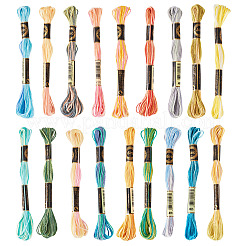 18 Skeins 18 Colors 6-Ply Polyester Embroidery Floss&nbsp;OCOR-TA0003-49