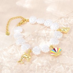 Ocean Brass Enamel Charm Bracelets for Women&nbsp;KK-CBA68DA-15C-G