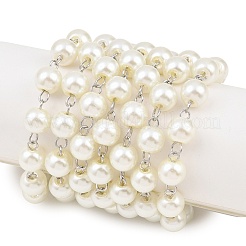 Handmade Glass Pearl Beaded Chains for Necklaces/Bracelets Making&nbsp;AJEW-PH00633-02