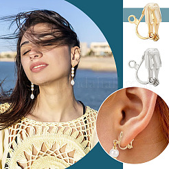 304 Stainless Steel Clip-on Earring Findings&nbsp;STAS-PH0005-65