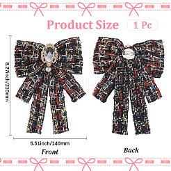 Bowknot Polyester Brooches for Backpack Clothes&nbsp;JEWB-WH20006-10B
