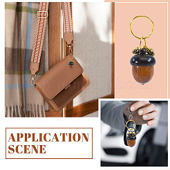 4Pcs Wood & Alloy Keychain&nbsp;KEYC-CA00005