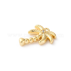 Brass Pave Clear Cubic Zirconia Pendants&nbsp;KK-V016-01G