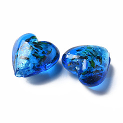 Handmade Lampwork Silver Foil Glass Beads&nbsp;FOIL-T005-01-M