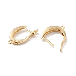 Rack Plating Brass Hoop Earring Findings with Latch Back Closure&nbsp;KK-D083-05G