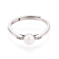 Adjustable 925 Sterling Silver with Cubic Zirconia Finger Ring&nbsp;STER-T008-91P