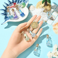 10Pcs Glass Wishing Bottle Pendant Decorations&nbsp;GLAA-YW0005-08