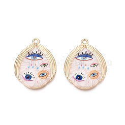 Printed Alloy Enamel Pendants&nbsp;ENAM-N071-09G