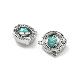 Rotatable Brass Micro Pave Cubic Zirconia and Resin Charms&nbsp;KK-B129-21P