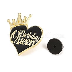 Birthday Queen with Crown & Heart Enamel Pins&nbsp;JEWB-B042-01A