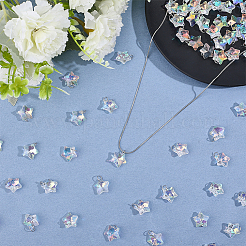 60Pcs Star Glass Pendants&nbsp;PALLOY-HY00123
