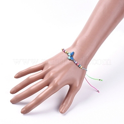Adjustable Nylon Cord Link Bracelets&nbsp;BJEW-JB04937-M