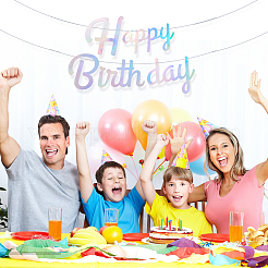 Paper Word Happy Birthday Garlands&nbsp;AJEW-WH0398-009