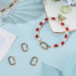 4Pcs Brass Micro Pave Clear Cubic Zirconia Spring Gate Rings&nbsp;KK-SC0006-37