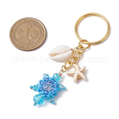 Tortoise Glass Seed Beaded Keychain&nbsp;KEYC-MZ00023-03