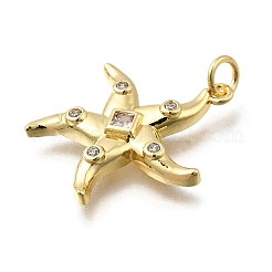 Brass Micro Pave Clear Cubic Zirconia Pendants&nbsp;KK-G525-11G
