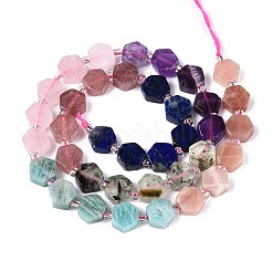 Natural Lapis Lazuli & Amethyst & Rose Quartz & Amazonite & Prehnite & Strawberry Quartz & Sunstone 7 Chakra Beads Strands&nbsp;G-P534-A27-01