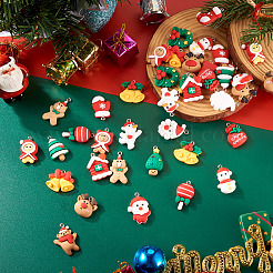 40Pcs 20 Styles Christmas Theme Opaque Resin Pendants&nbsp;RESI-TA0003-58