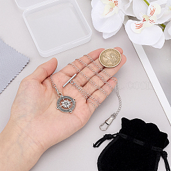 Alloy Compass Pendant Decorations&nbsp;HJEW-PH02503