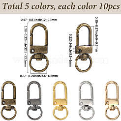 50Pcs 5 Styles Alloy Swivel Clasps&nbsp;FIND-SC0014-81